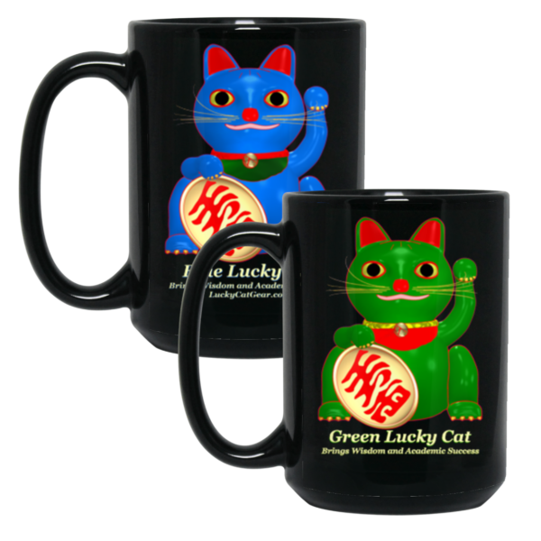 Blue & Green Lucky Cat Mug